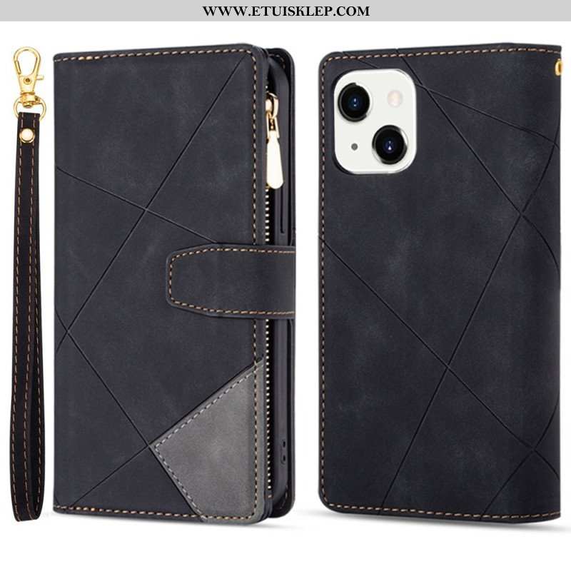 Etui Folio do iPhone 14 z Łańcuch Geometria Paska